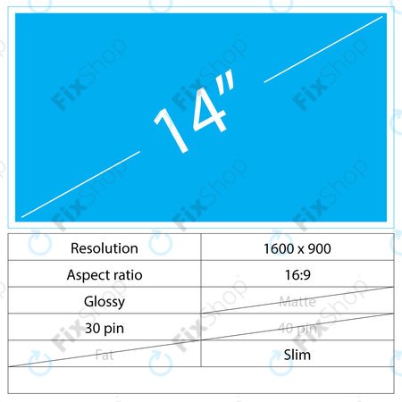 14 LCD Fin Brilliant 30 pin HD+