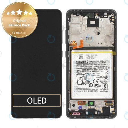 Samsung Galaxy A52 A525F, A526B - Écran LCD + Écran tactile + Cadre + Batterie (Awesome Black) - GH82-25229A, GH82-25230A Genuine Service Pack