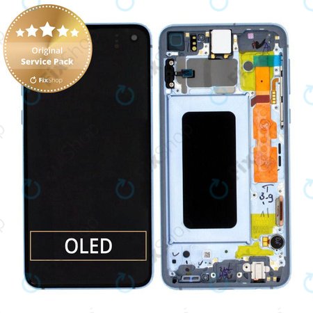 Samsung Galaxy S10e G970F - Écran LCD + Écran tactile + Cadre (Bleu prisme) - GH82-18852C, GH82-18836C Genuine Service Pack