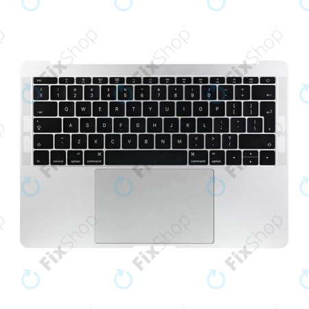 Apple MacBook Pro 13" A1708 (Fin 2016 - Mi 2017) - Cadre clavier supérieur + clavier UK + microphone + trackpad + haut-parleurs (argent)