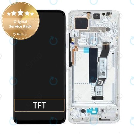 Xiaomi Mi 10T 5G, Mi 10T Pro 5G - Écran LCD + Écran Tactile + Cadre (Argent Lunaire) - 5600040J3S00 Genuine Service Pack