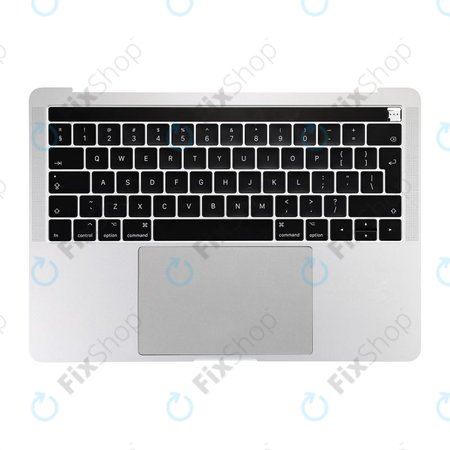 Apple MacBook Pro 13" A1706 (Fin 2016 - Mi 2017) - Cadre clavier supérieur + clavier UK + microphone + trackpad + haut-parleurs (argent)