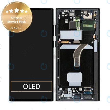 Samsung Galaxy S22 Ultra S908B - Écran LCD + Écran Tactile + Cadre (Graphite) - GH82-27488E, GH82-27489E Genuine Service Pack