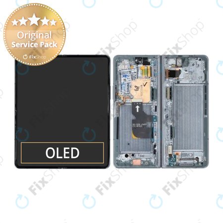 Samsung Galaxy Z Fold 4 F936B - Écran LCD + Ecran Tactile + Cadre (Graygreen) - GH82-29461B, GH82-29462B Genuine Service Pack